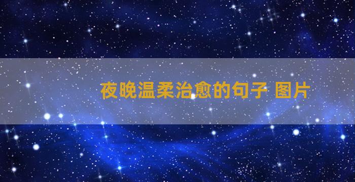 夜晚温柔治愈的句子 图片